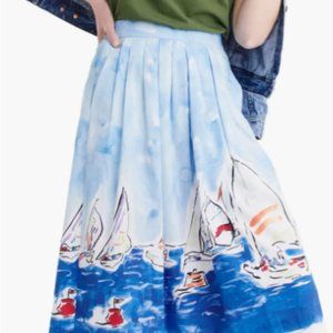 J.Crew Painted Regatta Midi Skirt